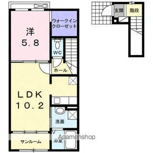 ヌーベルカクマンC【2階】の間取り