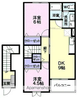 エレガンテ 稲荷【2階】の間取り