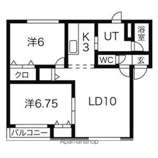 ハイセレールノホロB【201号室】の間取り
