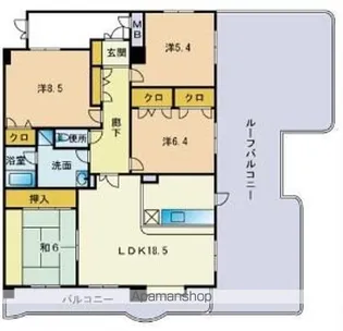 エスパシオ和白【803号室】の間取り