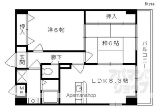 コスモスフローラ醍醐【206号室】の間取り