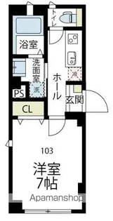 クリザンテム中幸町【103号室号室】の間取り