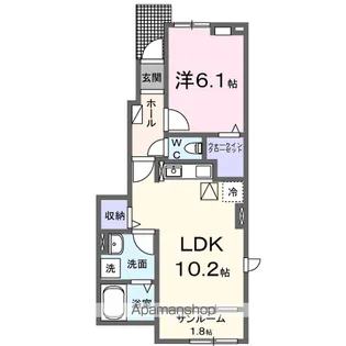 グレイス・ガーデン B【1階】の間取り