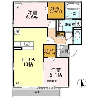 セジュール 三ツ池 A棟【2階】の間取り