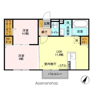 ヴァイスハウス【2階】の間取り
