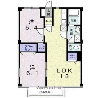 ニューシティ志げB【204号室】の間取り