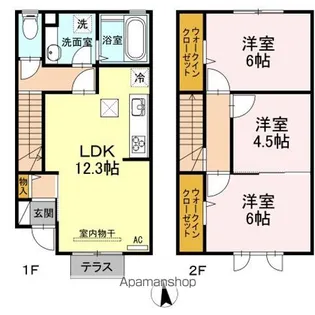 クイーンズヴィラIV【102号室】の間取り