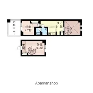 レジデンスシャルマン月島【8階】の間取り
