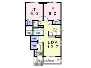 ノートル・レーヴE【1階】の間取り