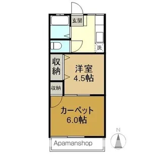 シティハイムワカツキ【101号室】の間取り
