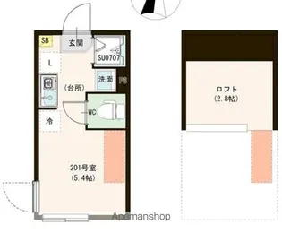 カーサ エスト 小岩【201号室号室】の間取り