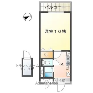 十一屋ブラウンシュガービル【6階】の間取り