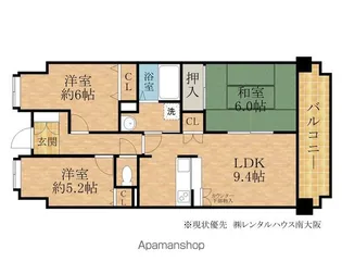 シャルマンフジエスト岸和田【1階】の間取り
