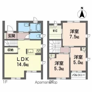 KブランシェB【1階】の間取り
