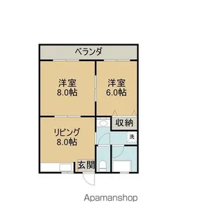 ハピネス南城【402号室】の間取り