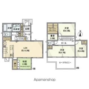 愛知県長久手市岩作三ケ峯【一戸建】の間取り