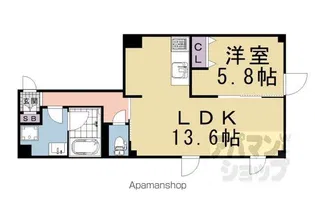 SJS七条堀川【3F号室】の間取り