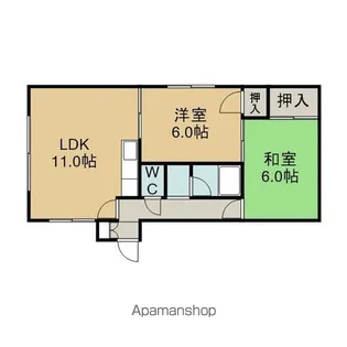 グランパレス東郊Ⅱ【D号室】の間取り
