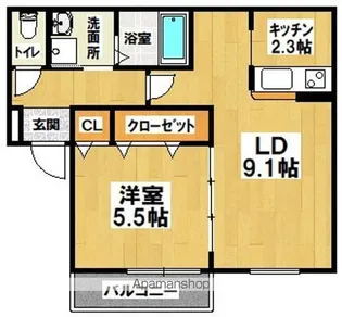 クリスタルレジデンス深井【3階】の間取り