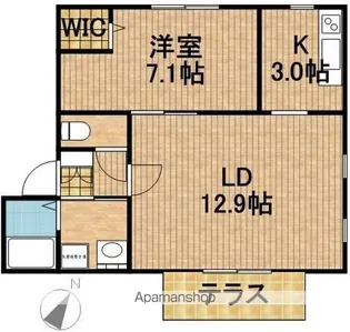 棒屋第四下池ハイツ【1階】の間取り
