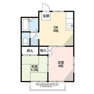 カナディアンハイツ中村B【1階】の間取り