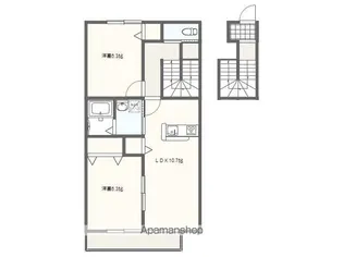 2LDKの間取り画像