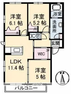 ロイヤル フェルティ F棟?【2階】の間取り