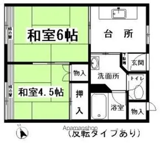 フラワーフィールドマンション【220号室】の間取り