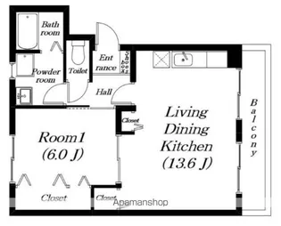 モンターニュリス【102号室】の間取り