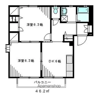 ファミーリア三鷹【201号室】の間取り
