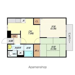 センティアムタナカ【202号室】の間取り