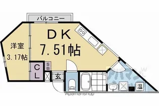 CREO太秦天神川【102w号室】の間取り