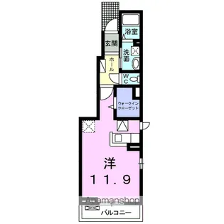 クワルツ ド ロッシュA【1階】の間取り