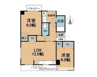 ロッジポール松本【201号室】の間取り