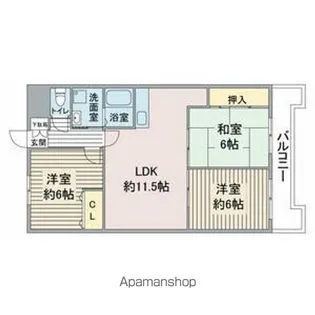 グレース貴船【3階】の間取り