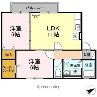 セジュール上九沢【2階】の間取り