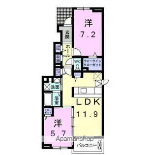 ラ ヴィ ベル A【1階】の間取り