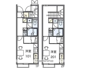レオパレスとねりこ2【205号室】の間取り