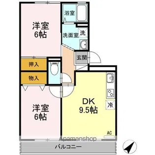 シャトレー西本Ⅱ【1階】の間取り
