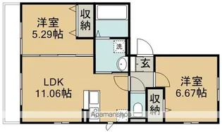 コスモス B【3階】の間取り