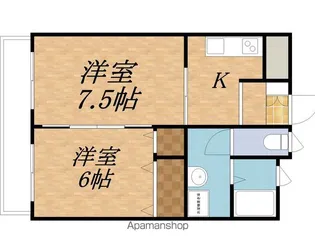 イーウイング【1号室】の間取り