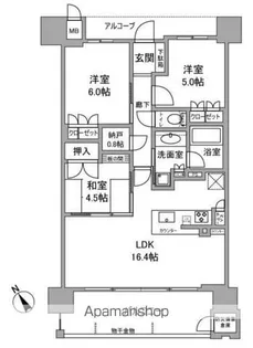 分譲レ・ジェイド高槻古曽部【8階】の間取り