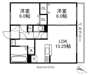 クレストブルー【2階】の間取り