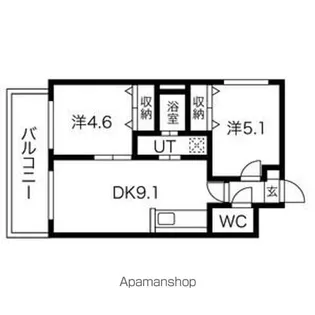 プロヴィデンス北円山【3階】の間取り