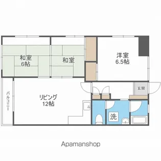 リベルティ山鼻【2階】の間取り