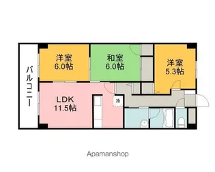 グランカーサ古江【702号室】の間取り