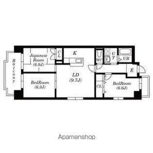 ユーハウス鶴舞Ⅱ【3階】の間取り