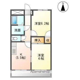 ノーブレスト【102号室】の間取り