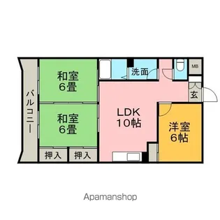 グリーンヒル観世Ⅰ【3階】の間取り
