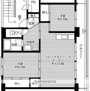 ビレッジハウス三橋2号棟【3階】の間取り